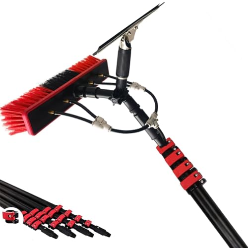 Brosse de lavage télescopique pour laver sans échelle les vitres à l'étage