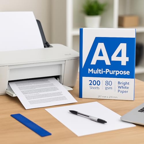 Image of 1ABOVE A4 Multi-Purpose Copier and Printer Paper 200 Sheets, 80gsm Bright White Paper Size 297mm x 210mm (1)
