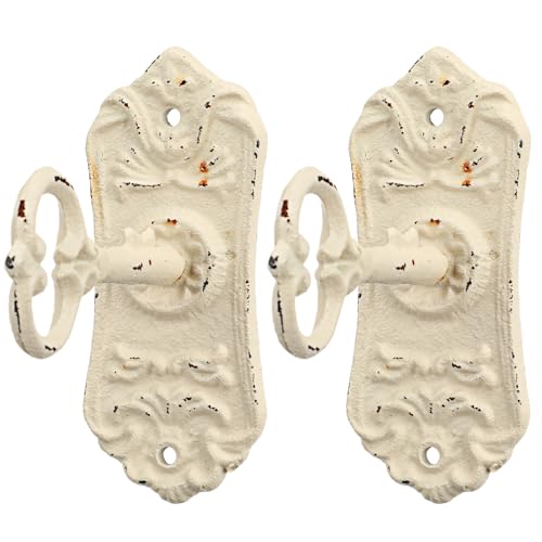 Pelopy 2 Pack Decorative Vintage Cast Iron Wall Hooks Victorian