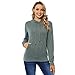 AJ FASHION Women's Funnel Neck Hoodie Lightweight Pullover Hooded Sweatshirts, Green, US M=Tag L