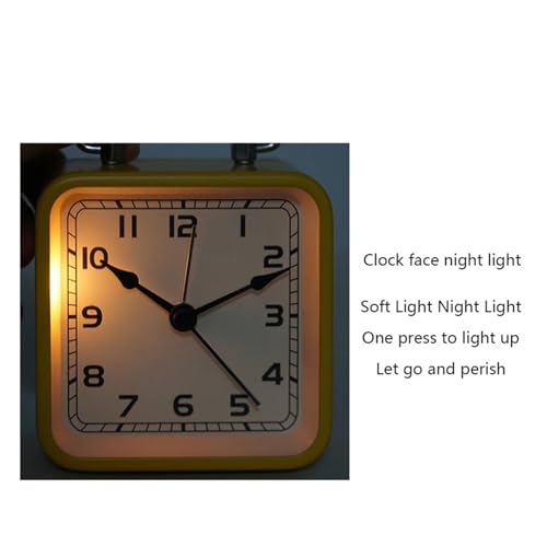 Reloj despertador mesilla azul analógico con segundero continuo silencioso 7