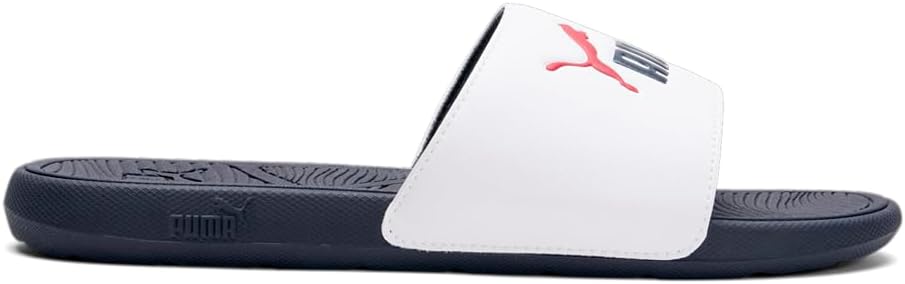 PUMA Men's COOL CAT 2.0 Slide Sandals, PUMA White-Parisian Night-PUMA Red, 13
