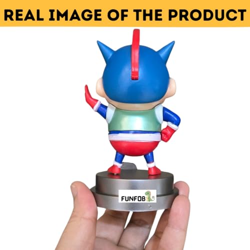 Image of FUNFOB Shinchan Action Figure Height-13cm Collectible for Anime Fans Action Kamen Toys PVC Multicolour | Shinchan Silver Stand