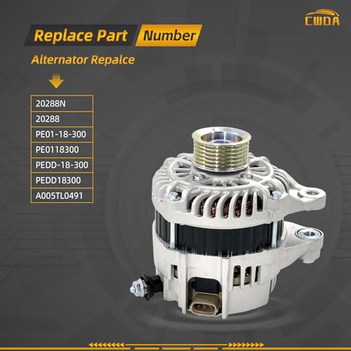 Image of 20288N Alternator 12V 100A Compatible with 2013-2023 Mazda & Toyota & Scion | CX-5 CX5 2013-2019 /2022-2023, 3 2014-2018, 6 2014-2021, CX-3 2016-2021,MX-5 Miata & Yaris,Yaris iA & iA