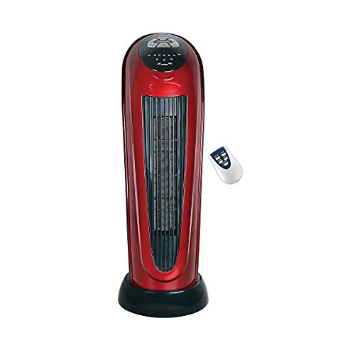 Optimus H-7328 Portable 22-Inch Oscillating Tower Heater with Digital Temperature Readout and Remote
