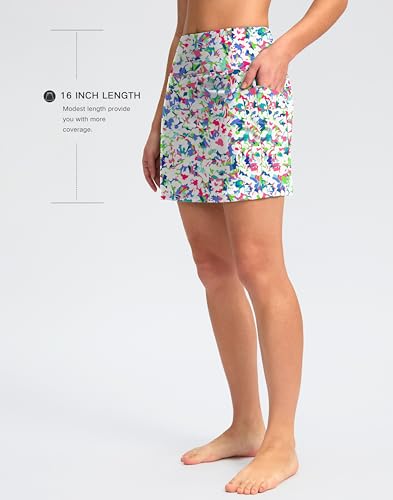Image of G Gradual Women's 16 inch Swim Skirt with Pockets High Waisted Tummy Control Modest Swimsuit Bathing Suit Bottoms for Women