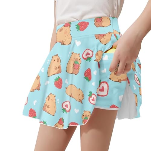 Girls Tennis Skirt with Shorts High Waist Athletic Skirts for Teens Kids2