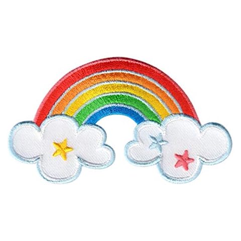 PatchMommy Rainbow Patch, Iron On/Sew On - Embroidered Applique Motif for Children Kids Baby Cover