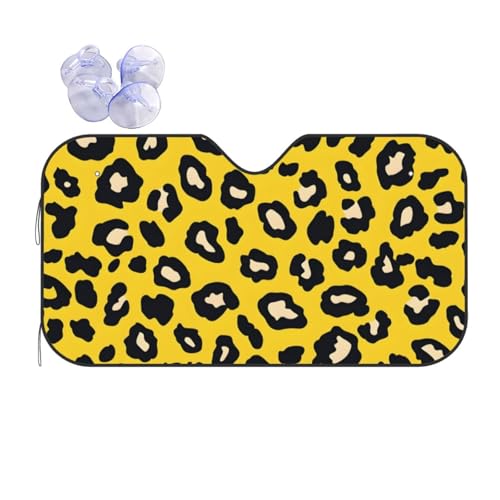 Parasol Luna De Coche de Leopardo Amarillo Protector de Parabrisas Delantero Premium M