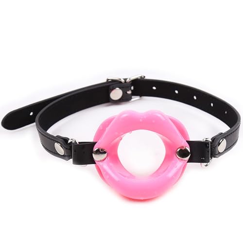 SAHOOSAFETY Bâillon buccal réglable en silicone, anneau, bâillon à boule, bâillon BDSM en cuir, bâillon for femme, bâillon buccal, écarteur de lèvres, aide à la gorge profonde for le bondage, le flirt