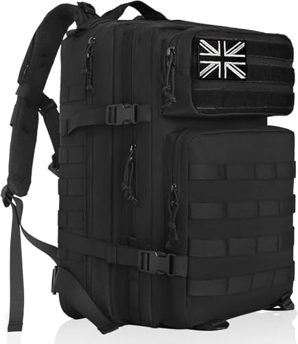 BQKOZFIN 35L Military Tactical Backpack, Large Capacity Army Assault Molle Rucksack Daypack for Men & Women for Outdoor Sports/Camping/Hiking/Trekking