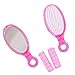 Homyl 4pcs Accessoires de Coiffure - Brosse à Cheveux et Miroir et 2 Bigoudis, Accessoires Coiffeuse de Poupée pour Bal Costumé Enfants Jeu Rôle Enfant
