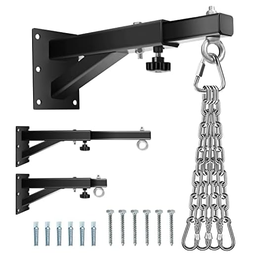 Eapele Heavy Bag Wall Mount Hanger - Punching Bag Wall Bracket Adjustable Heavy Duty Punching Bag Hanger with Chain for Boxing and MMA Training, Supporting Up to 500 lbs