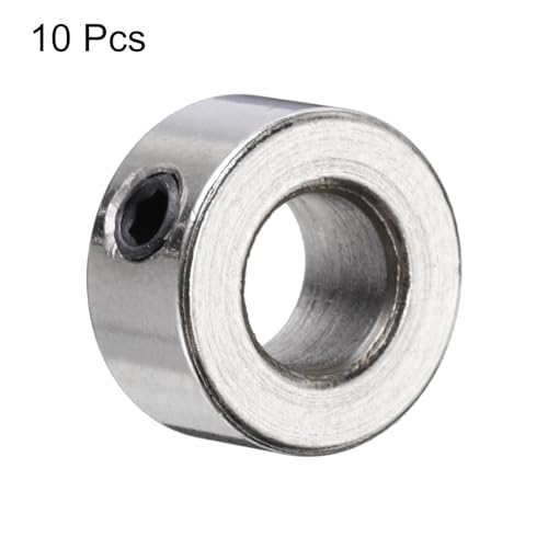 QUARKZMAN 10 Stück Stellringe 5mm Bohrung 10mm AD 5mm Breite Wellensicherungsring Tiefenanschlagringe für Rad Schubkarre Axle Getriebe Montagen CNC Maschine Werkzeuge Industrie
