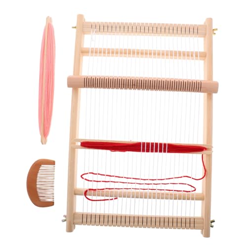 NOLITOY Telar de Madera para Pequeño Kit DIY Manualidades Educativas Desarrollo Habilidades Motrices Coordinación Visual Juego Creativo para Niñas