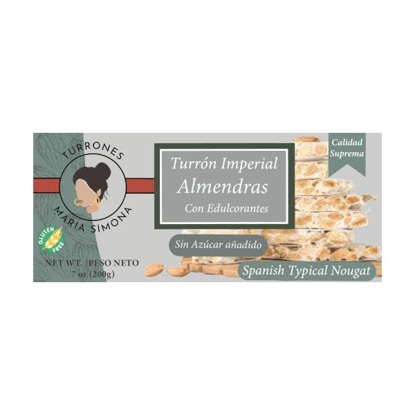 Maria Simona - Turrón Alicante (Duro) Sin Azúcares Añadidos - 200g de Tradición Española y Sabor Auténtico