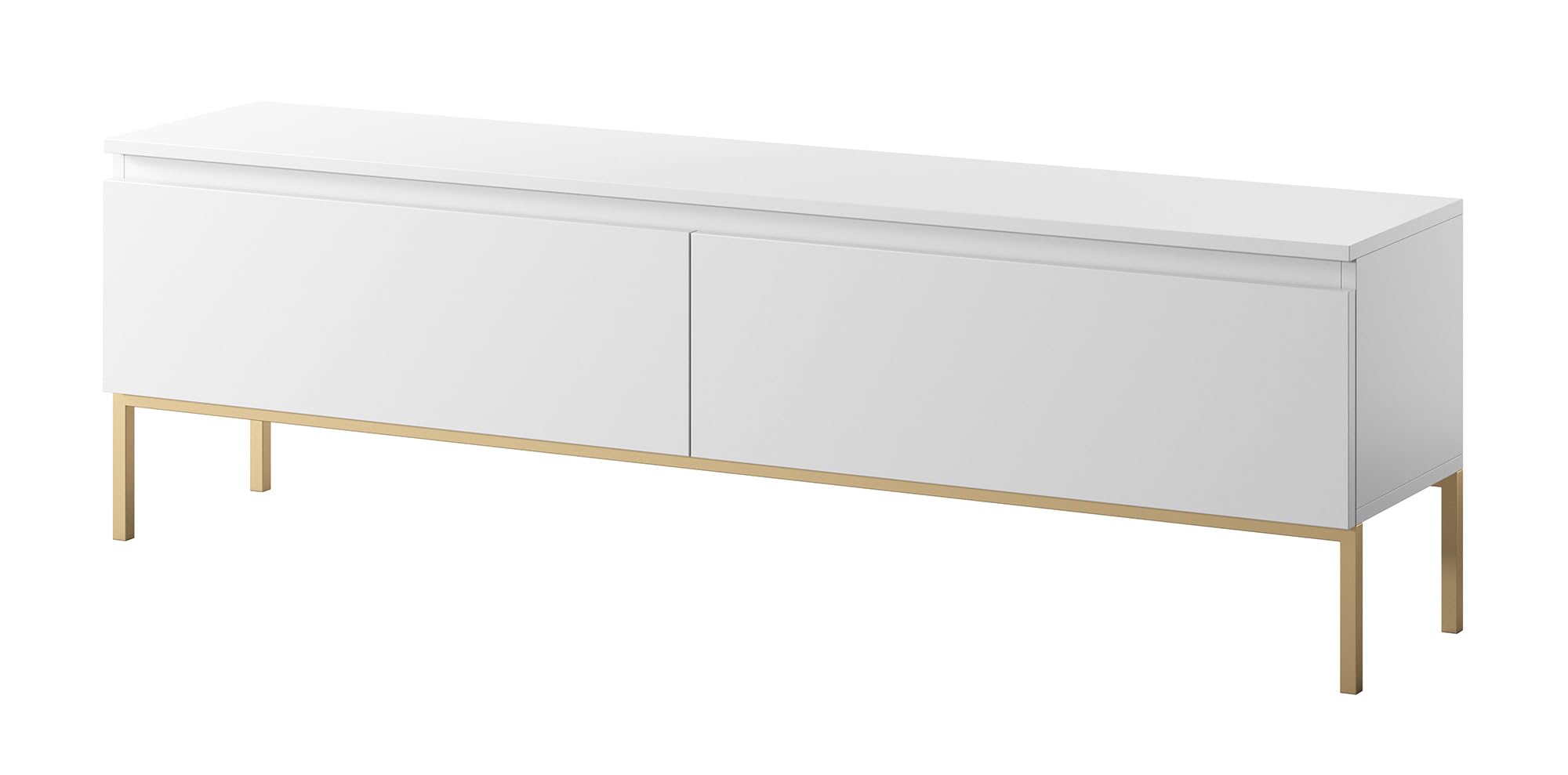Selsey Mobile TV Mobile Porta TV 2 Ante 150 cm Con Piedini Dorati Per Soggiorno Camera Da Letto Bianco Bemmi
