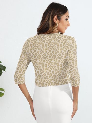 Image of Heymoments Women's Thin Shrugs 3 /4 Sleeve Lightweight Cropped Sweaters Open Front Cardigan for Dress