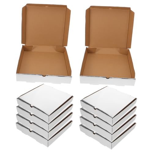 PRETYZOOM 10pcs Pizza Wrapping Boxes Corrugated Paper Pizza Boxes for Takeout Insulation Feature