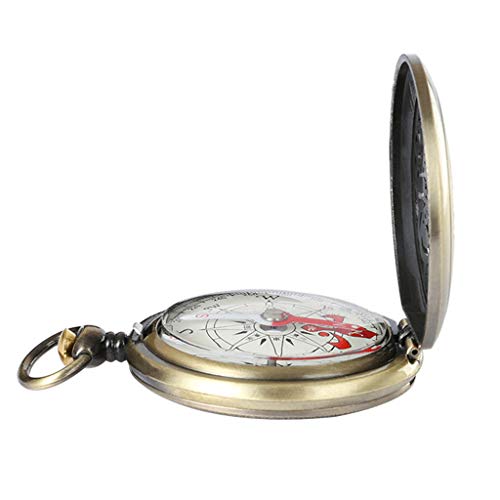 Brújula de bolsillo estilo vintage con cadena miniatura 3