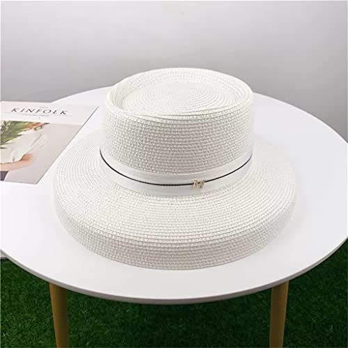 Chapeau rétro YXWYXWA soleil d'été capeline de plage vintage à ruban