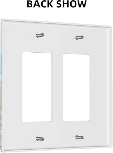 Miniatura 4 de Cubierta para interruptor de luz personalizable, placa de pared doble basculante con imagen, logotipo, texto, 2 cuadrillas, placa eléctrica