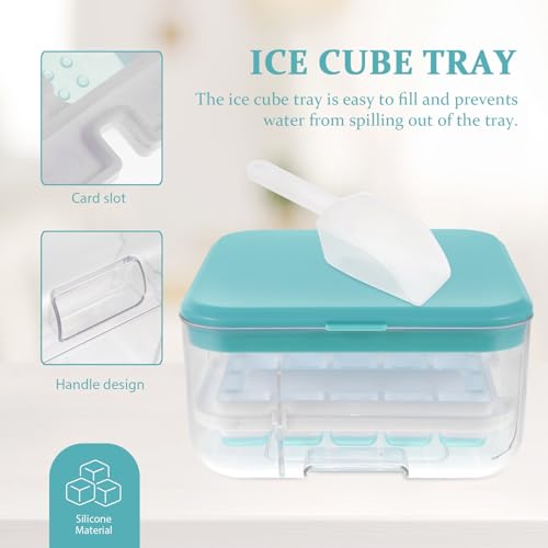 Bandeja para cubitos de hielo de silicona color azul miniatura 2