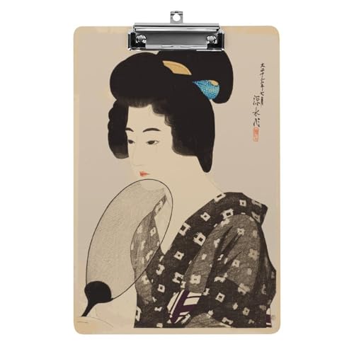 クリップボード 浮世絵 美人 A4サイズ対応 クリップファイル バインダークリップ 用箋ばさみ ファイルボード メモ帳 縦型 書類整理 おしゃれ かわいい 筆記 多機能 壁掛け プレゼント