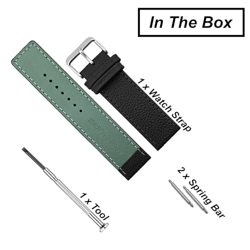 Image of DBLACK ''ZOLO'' Premium Leather Watch Strap, Pebble Pattern Design Watch Belt / / For 20mm, 22mm, or 24mm Boxy Finish Watch Band (Choose Your Size & Color)