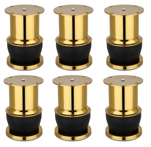 Image of JAGGER JAG410 4 inch INCH SS Steel Furniture Support Leg for Sofa, Bed, Cabinet, Wardrobe & Table | SS Strong & Durable Cabinet Support Leg | Easy Fit, Long-Lasting (6, Gold /Black)