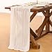 Socomi Ivory White Cheesecloth Table Runner Christmas Boho Rustic Gauze 120 inch 10FT Cheese Cloth Runner for Wedding Party Baby Shower Birthday Home Decor Holiday Decorations