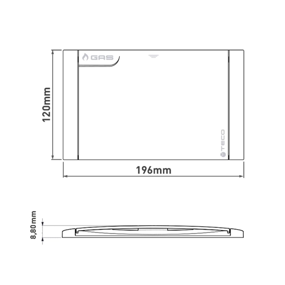Placca di copertura Teco 196x120mm gas bianco