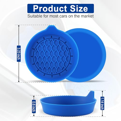 Image of SINGARO Car Cup Holder Coaster, Silicone Cup Holder Insert, Universal Non-Slip Cup Holders, Car Accessories Interior for Women and Man 4 Pack Blue