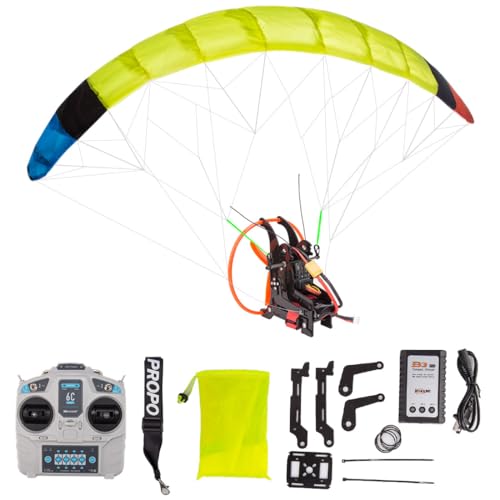Mious Mini Electric RC Paraglider, 2.4G Stunt Mini Paraglider Modell Höhenflug faltbar Stunt Flug Paraglider, Outdoor Fliegen Geschenke für Erwachsene (RTF Version Random Colour)