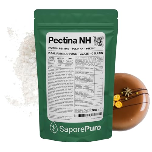 SaporePuro – Pectina NH 200 g | Ideal para Nappage, Glaseados y Gelatinas | Alta Versatilidad, Soluble en Agua, Sin Gluten