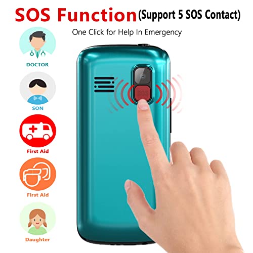 Ushining 4G Senior Cell Phone Unlocked Sos Big Button Senior Basic Phone 2.4 Inch Large Screen High Volume Unlocked Mobile Phone For Elderly With Charging Dock (Emerald Green) #TOP4