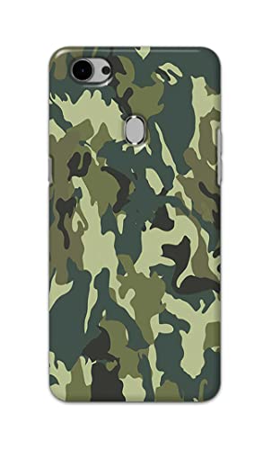 Image of Printed Hard Back Cover Case for Oppo F7 Back Cover (Green Army Camouflage) -1803