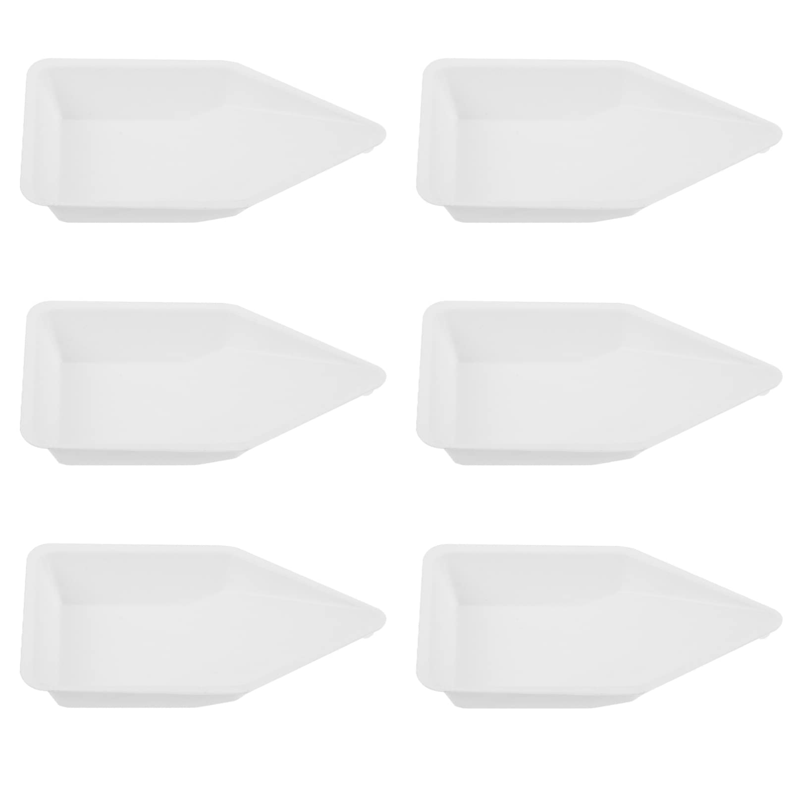 JEWEDECO 10pcs Weighing Boat Stawet Square Serving Tray Lab Weighing Dishes Machine Base Water Plates Kitchen Weighing Pan Supplies Cooking Weighing Container Weigh Tray Dewar Plastic White