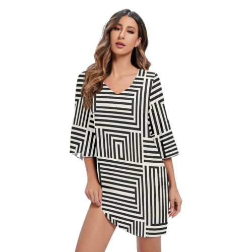 Robe en mousseline de soie pour femme robe d'été fluide tissu doux col en V