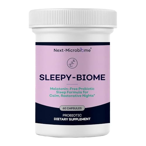 Sleep Supplement Without Melatonin Sleepy-Biome Natural Sleep Aid for Calm Restful Nights | Probiotic Gut-Brain Formula with GABA L-Theanine 5-HTP Valerian & Ashwagandha (60 Capsules)