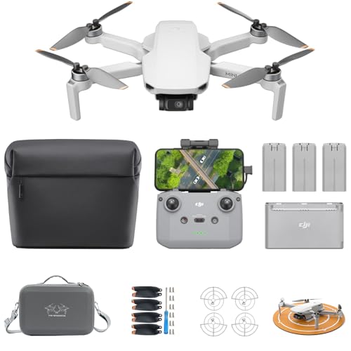 Image of DJI Mini 4K Fly More Bundle, Drone with 4K UHD Camera for Adults, 3 Batterys, Drone Case, Propellers Compatible, Propeller Guard, landing pad