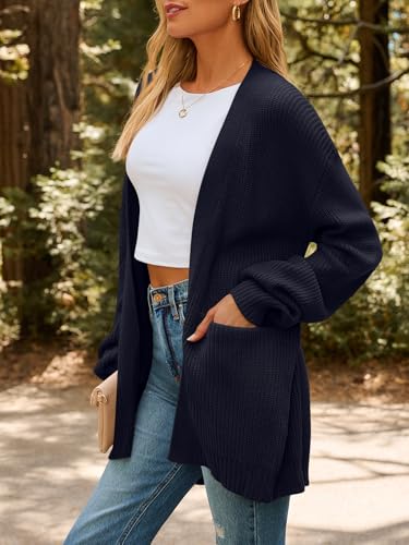 Image of LILLUSORY Womens Oversized Cardigans Soft Knit Cardigan Sweater with Pockets