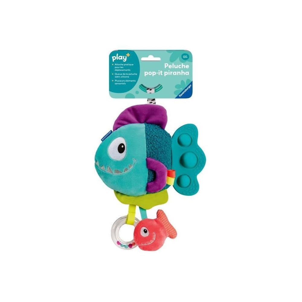 Ravensburger -PLAY + - 34016 - Pop-it Piranha Bleu - Des la Naissance - Version Française - 34016