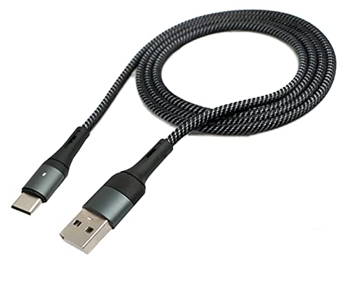 System-S USB 3.1 Cable 1m Type C Male to 2.0 Type A Male Braided Adapter Black, 1 m - Image 4