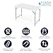 Flash Furniture 4' Rectangular Plastic Folding Event Table with Adjustable Legs and Carrying Handle, Bi-Fold Portable Banquet Table for Indoor/Outdoor Events, White