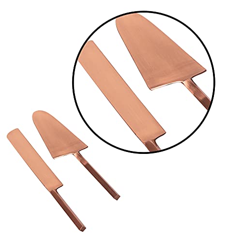 Image of nestroots Golden Stainless Steel Cake Server Set of 2 | Knife & Server (9-Inch Each) with Wooden Handle | Ideal for Cake Cutting, Dessert Serving & Parties | Elegant & Durable Design