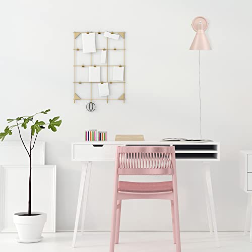 Globe Electric 65543 1-Light Dimmable Plug-In Or Hardwire Wall Sconce, Matte Blush Pink, Matte White Accent, Stepless Dimming Rotary Switch On Canopy, White Fabric Cord, Wall Lamp Dimmable #TOP4