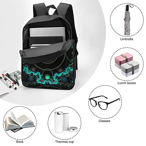 Sac à dos imprimé en 3D Fractal durable 17 pouces pour jeune étudiant