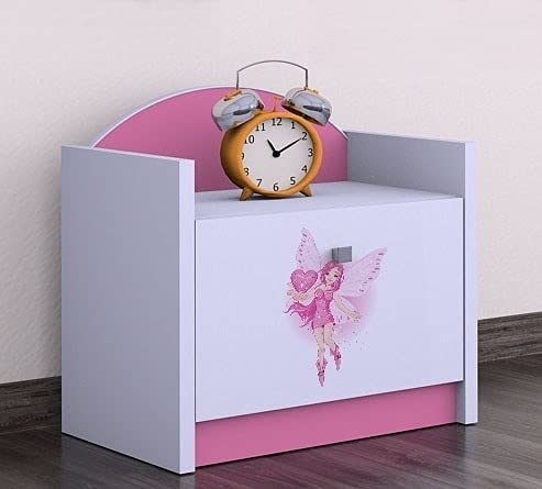 HappyBabies BDW Nachttisch/viele Farben - EIN einfacher Nachttisch, der für jedes Bett und Schlafzimmer geeignet ist/Kinderzimmer/Kinderbett/VIELE Motiv - 40 x 44 x 34 cm (B/H/T)