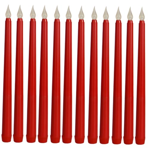 Outanaya 12 Stück Batteriebetriebene LED Kerzenflammenlose Stabkerzen...